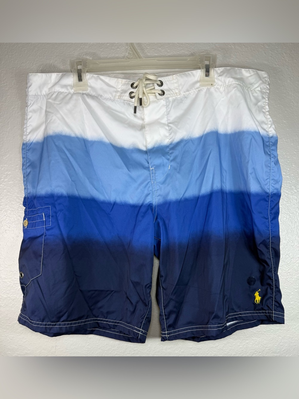 Polo Ralph Lauren Men’s‎ Board shorts Size 40 Swim Trunks Blue White